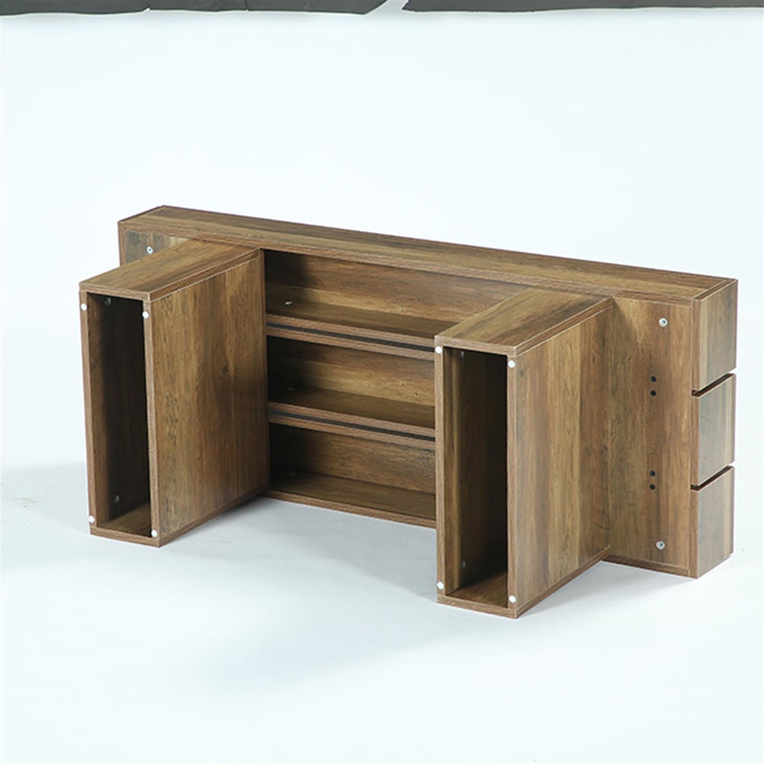 Demi Bonn 47" Coffee Table, Farmhouse Accent Table Snack Table for Home Living Room, Office, Brown