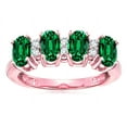 thumbnail image 3 of Star K� Simulated Emerald Oval 5x3 4 Four Stone Band Ring, 3 of 9