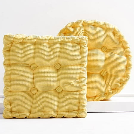 

XMXHMWHC Floor Cushion Pillow 18 Inches Yellow Square Large Pillows Home Office Kitchen Living Room Bedroom Floor Pillow Universal Buttocks Seat Cushion Throw Pillow