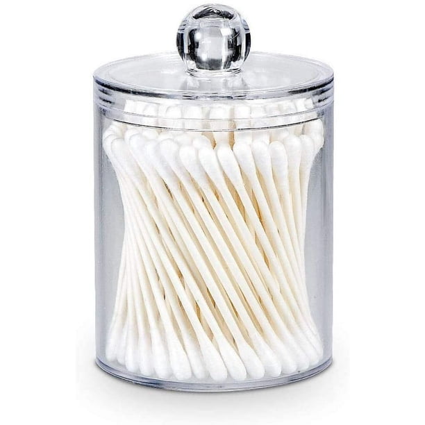 Xiao Hua 1 caja de almacenamiento para hisopos de algodón, caja de almacenamiento de cosméticos transparente, dispensador de contenedores de baño