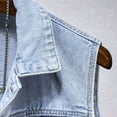 thumbnail image 5 of Men's Denim Vest Sleeveless Jacket Button Down Lapel Vintage Casual Ripped Summer Jean Vest with Pockets, 5 of 7