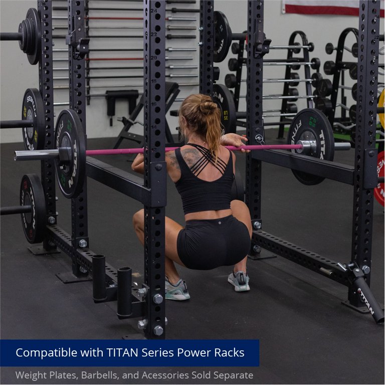 Titan Fitness TITAN Series 36-in Depth Flip Down Safety Bars, Rated 1,500 LB,  UHMW Liner Protection 