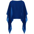 thumbnail image 5 of Women's Trendy Chiffon Capelet Batwing Sleeves Elegant Flowy Evening Wedding Shawl Wrap Sheer Mesh Asymmetric Hem Summer Sun Protection Cover Up Lightweight Beach Vacation Outfits, Blue One Size, 5 of 5