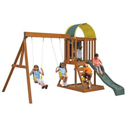 KidKraft Ainsley Wooden Swing Set (Best Backyard Toys For Toddlers)