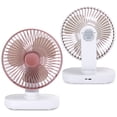 thumbnail image 1 of Mini ventilador de escritorio USB de 4 velocidades, pequeño, recargable, para el hogar, la oficina, escritorio, silencioso, ventiladores de mesa con vibración, oro rosa, 1 of 12