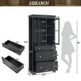 thumbnail image 5 of 70.1" Modern High Freestanding Bathroom Cabinet with Glass Doors, 3 Drawers for Clutter-Free Storage Solutions, 5 of 16
