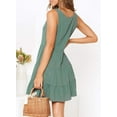 thumbnail image 2 of Women's Summer Sleeveless V Neck Button Down Casual Pocket Swing Short Dress, 2 of 6