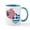 White/Blue Inside, variant on CafePress - Made In America With Greek Parts - 11 oz Ceramic Mug - Novelty Coffee Tea Cup