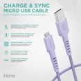 thumbnail image 2 of iHome 6ft USB-A to Micro-USB Charge & Sync Cable, Braided Nylon, Strain Defense Technology, 2 of 5