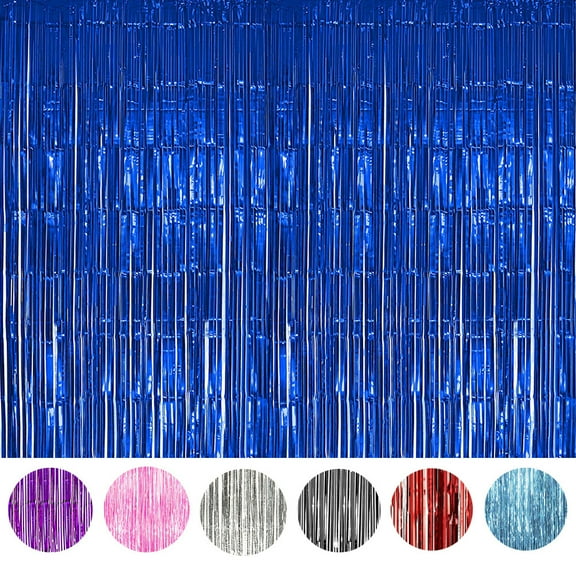 2/3Pcs Foil Fringe Curtain Door Curtain Metallic Tinsel Photo Backdrop Party Wedding Decoration 3ftx8ft