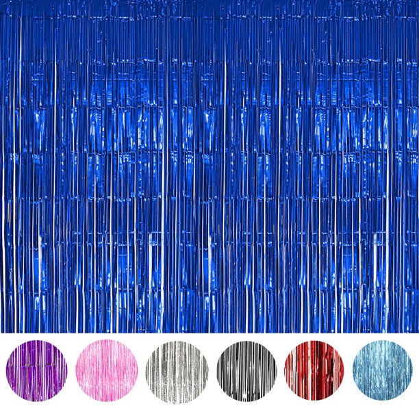 2/3Pcs Foil Fringe Curtain Door Curtain Metallic Tinsel Photo Backdrop