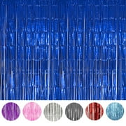 2/3Pcs Foil Fringe Curtain Door Curtain Metallic Tinsel Photo Backdrop Party Wedding Decoration 3ftx8ft
