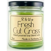 9oz Fresh Cut Grass Scented Candle, Highly Scented Soy Candle by R&W Co. Quality candles at an affordable price. Hand poured in small batches.
