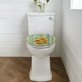 thumbnail image 2 of ZIATUBLE Wood Stripe Sunflower Toilet Lid Covers for Bathroom Protction Round Elongated Toilet Seat Covers Universal Toilet Lid Dust Cover Home Decor, 2 of 6