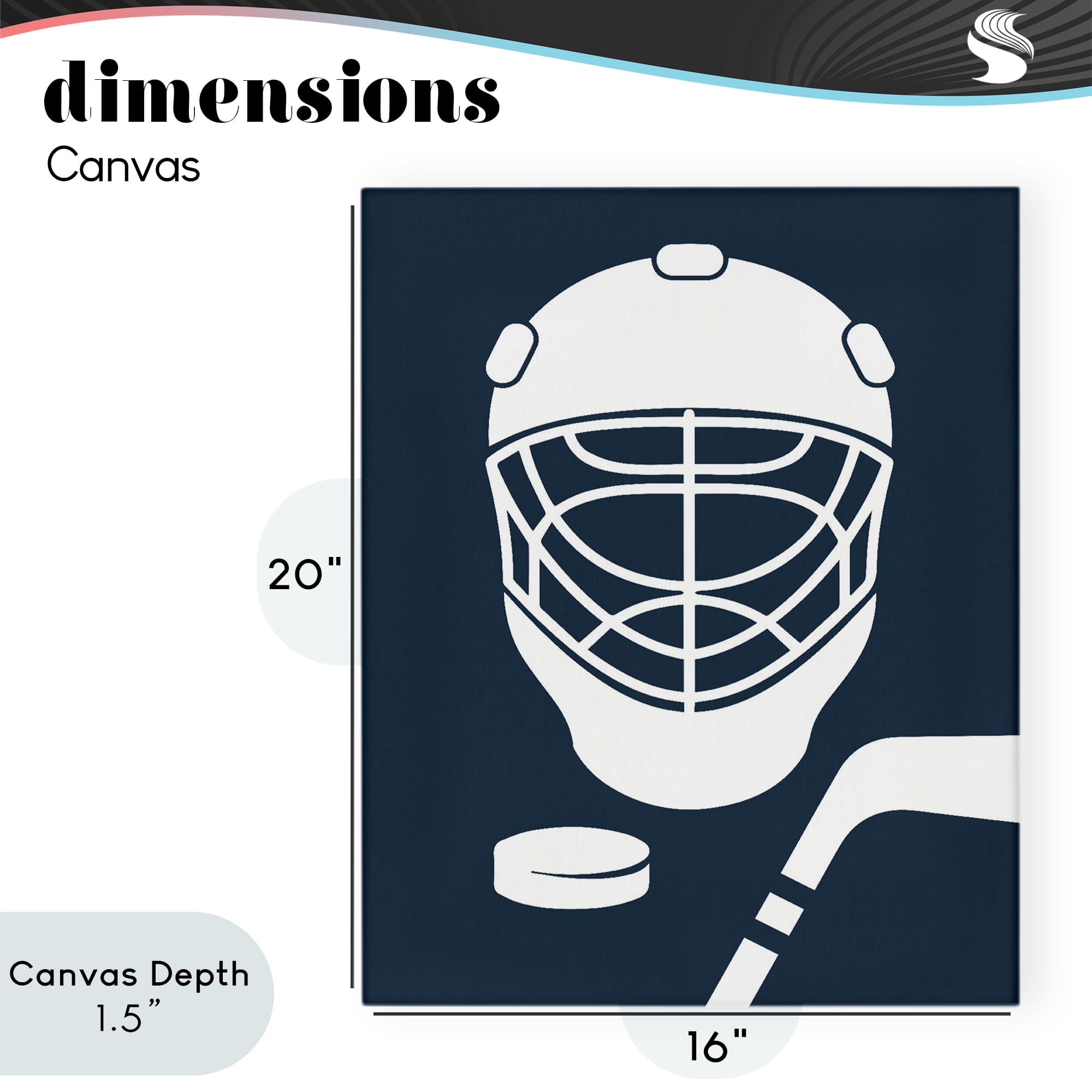 Stupell Industries Hockey Mask Blue & White Canvas Wall Art, design by Melody Hogan