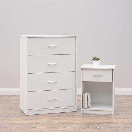Mainstays Classic 4 Drawer Dresser White Finish Walmart Com