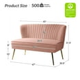 thumbnail image 7 of Tina's Home Velvet Upholstered Loveseat Sofa with Gold Metal Legs, Living Room Chair Tufted Back Home Bedroom Pink, 7 of 7