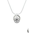 thumbnail image 2 of Delight Jewelry Silvertone Domed Black MA Hockey Ring Charm Necklace, 18", 2 of 4
