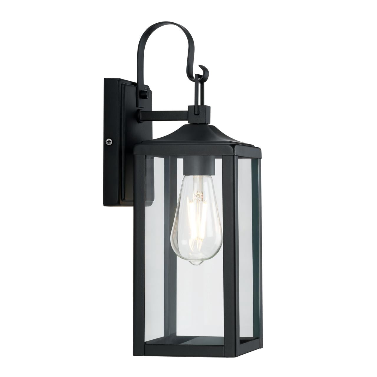 Better Homes & Gardens Matte Black Traditional One-Light Outdoor Wall Lantern
