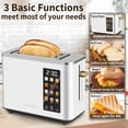 thumbnail image 4 of 2 Slice-Toaster,Touch Control LCD Screen,6 Shade Setting & Bread Selection,Removable Crumb Tray,Stainless Steel,900W,Silver, 4 of 7