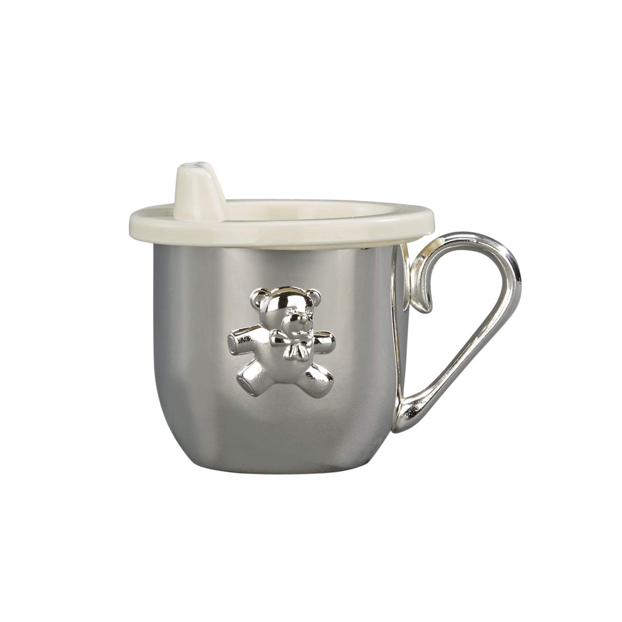 BABY CUP WITH SIPPER LID - BABY CUP W/ SIPPER LID, SILVER PLATED