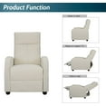 thumbnail image 4 of Walnew Single Recliner Thick Padded Push Back Fabric Recliner for Living Room, White, 4 of 6