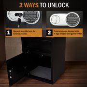 Paragon Safes Electronic Safe Deposit Box with Keypad and 2 Keys (Black)