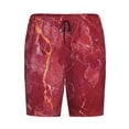 thumbnail image 4 of Naloa Abstract Red Marble Men's Short Pajama Pants, Lounge Comfort Shorts with Elasticized Waistband and Side Pockets - 3X-Large, 4 of 9