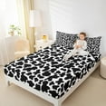 thumbnail image 4 of Manfei Cartoon Cow Print Bed Sheets,Cattle Pattern King Sheets,White Black Sheet Set For Kids,Ultra Soft Home Decor,4-Piece, 4 of 7