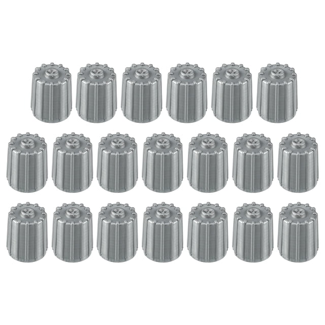 20 tapas universales para vástago de válvula de neumático para coches, SUV, bicicletas, camiones, motocicletas, 12 mm, plástico, color gris