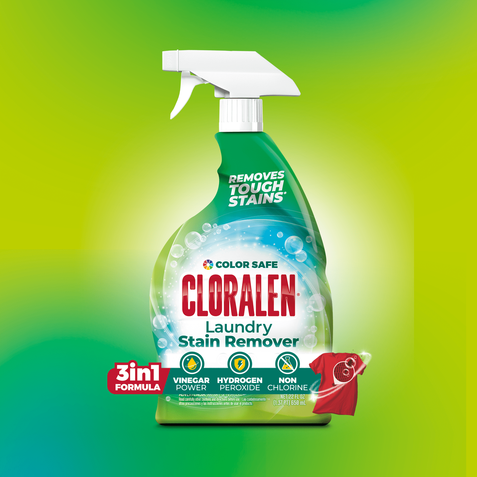 (8 pack) Cloralen Laundry Stain Remover Trigger 22 Oz