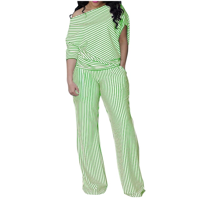 Ensemble de Course Deux Pièces pour Femmes, Épaule Inclinée, Manches Longues, Manches Courtes, Taille Élastique, Poches, Vert m