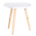thumbnail image 1 of Table basse ronde sculptée florale avec plateau, bois, 1 of 10