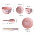 thumbnail image 4 of Bamboohart Ceramic Tableware Set Pink 6Pcs 7.3x7.3x1.4In, 4 of 6