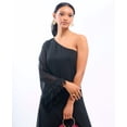 thumbnail image 6 of Black Asymmetric Feather Cuff Dress, 6 of 10