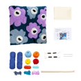 thumbnail image 1 of Xingzhi Throw Pillow Cover Kit Printed Rug  Set Punch Needle Blue Purple Flower, 1 of 6