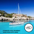 thumbnail image 2 of mmirethe Stainless Steel Hook Boat Yacht Ring Plate Square Round Fixed Loop Hardware Eye Hanging Deck Durable Accessory, 2 of 7