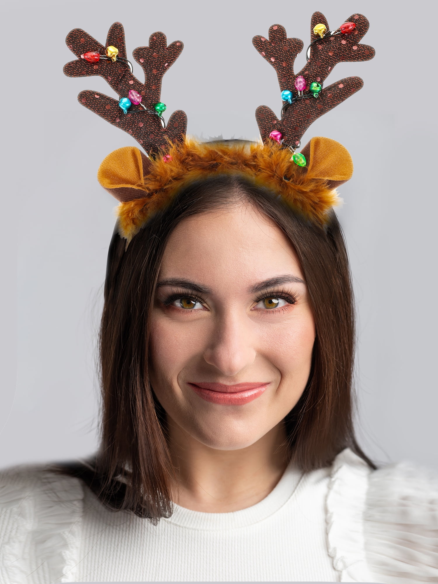 Holiday Time Light Up Reindeer Antler Head Bopper, 1 Piece