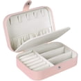 thumbnail image 6 of PENGXIANG Jewelry Box for Women Doubel Layer Travel Jewelry Organizer for Necklace Earring Rings PU Leather Jewelry Holder Case, Primrose Pink, 6 of 7