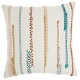 thumbnail image 1 of homeroots Décoration Intérieure 385994 Coussin Brodé Multicolore à Rayures, 1 of 1