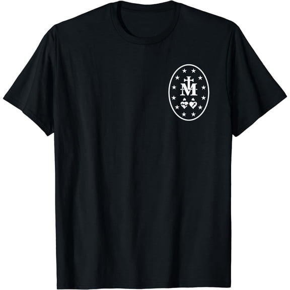 Miraculous Medal T-Shirt Catholic Virgin Mary Sacred Heart