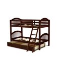 thumbnail image 2 of East West Furniture Verona 63" Wood Twin Bunk Bed with Trundle & Drawer in Brown, 2 of 2
