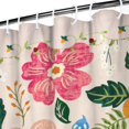 thumbnail image 4 of Small Stall Narrow Shower Curtain 36"W x 72"L – Tropical Bohemian Leaves, Mid-Century Abstract Boho Botanical Bathroom Decor, Vintage Floral Palm Leaf Pattern, Rustic Tribal Folk Style, 4 of 5