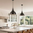 thumbnail image 3 of Kira Home Belle 14" Modern Industrial Pendant Light, Adjustable Hanging Height, Oil Rubbed Bronze Finish, 3 of 8