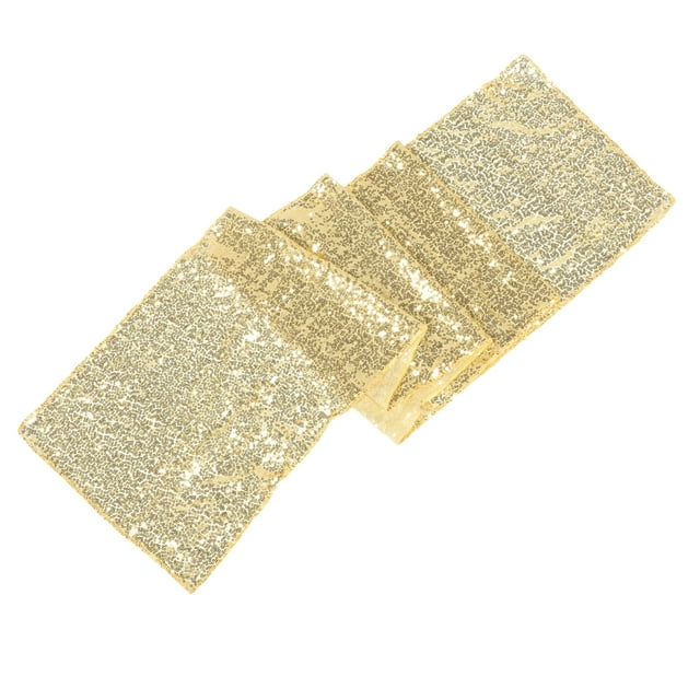 Shisuyan Chemin de Table à Sequins Polyester Couverture de Table Style Nordique Décoration de Table de Mariage