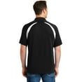 thumbnail image 2 of Sport-Tek T476 Mens Dry Zone Colorblock Raglan Polo T-Shirt, Black & White - Small, 2 of 2