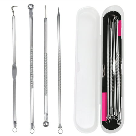Sonew 4PCS/Set Stainless Steel Blackhead Acne Blemish Removal Needles Kit (Best Kit For Acne)