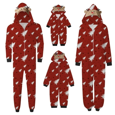 

Daznico Christmas Pjs for Family Christmas Comfortable Baby Sleepwear Family Matching Pajamas Cute Snowflake Print Long Sleeve Jumpsuit Soft Romper Matching Pjs(Size:Baby: 9M)