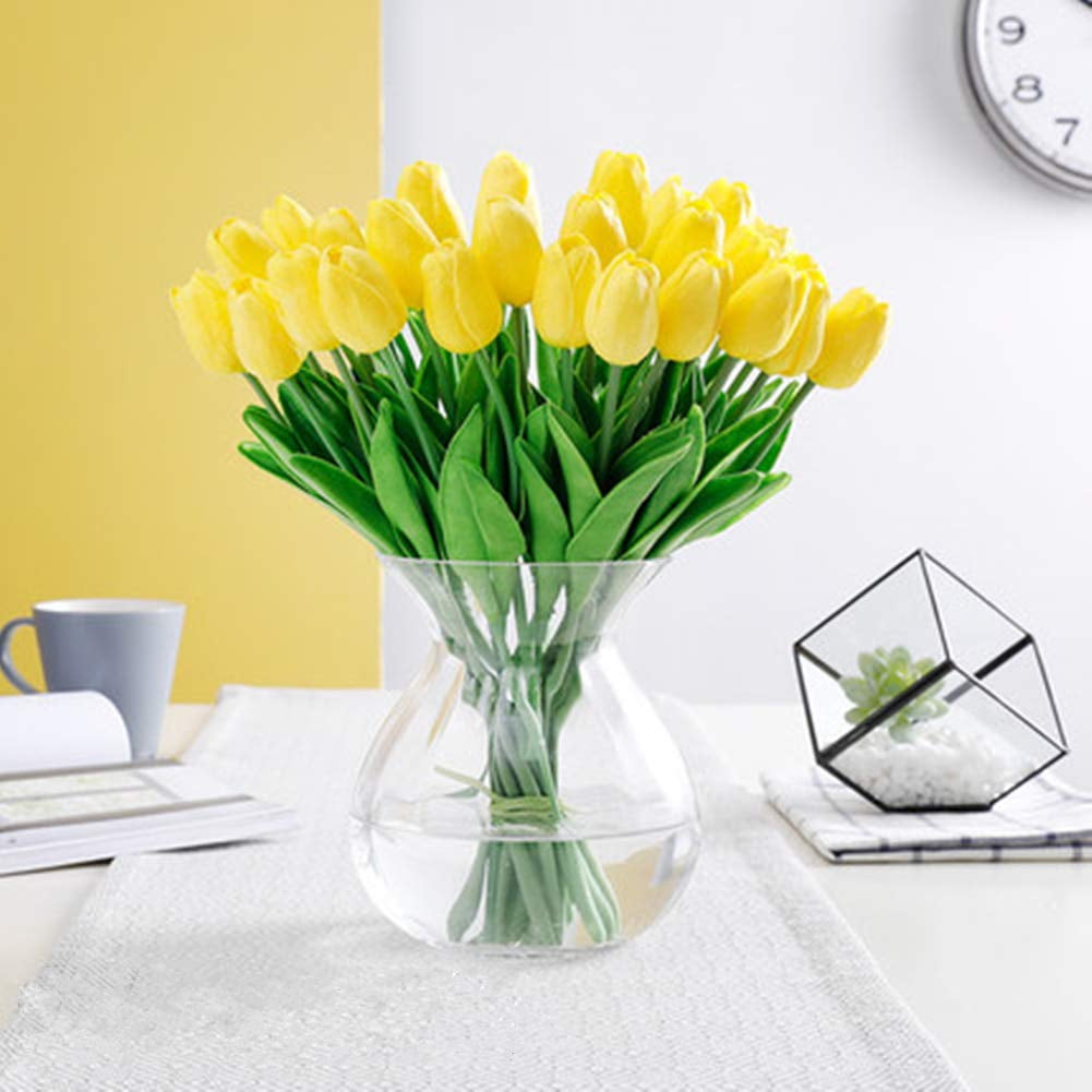 PU Real Touch Tulips Artificial Flowers 10 Pcs Flowers Arrangement