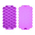thumbnail image 2 of Kitchen Ice Mould Silicone DIY Pudding Jelly Cube Tray 37 Grids Honeycomb Ice Maker Container  Purple, 2 of 9
